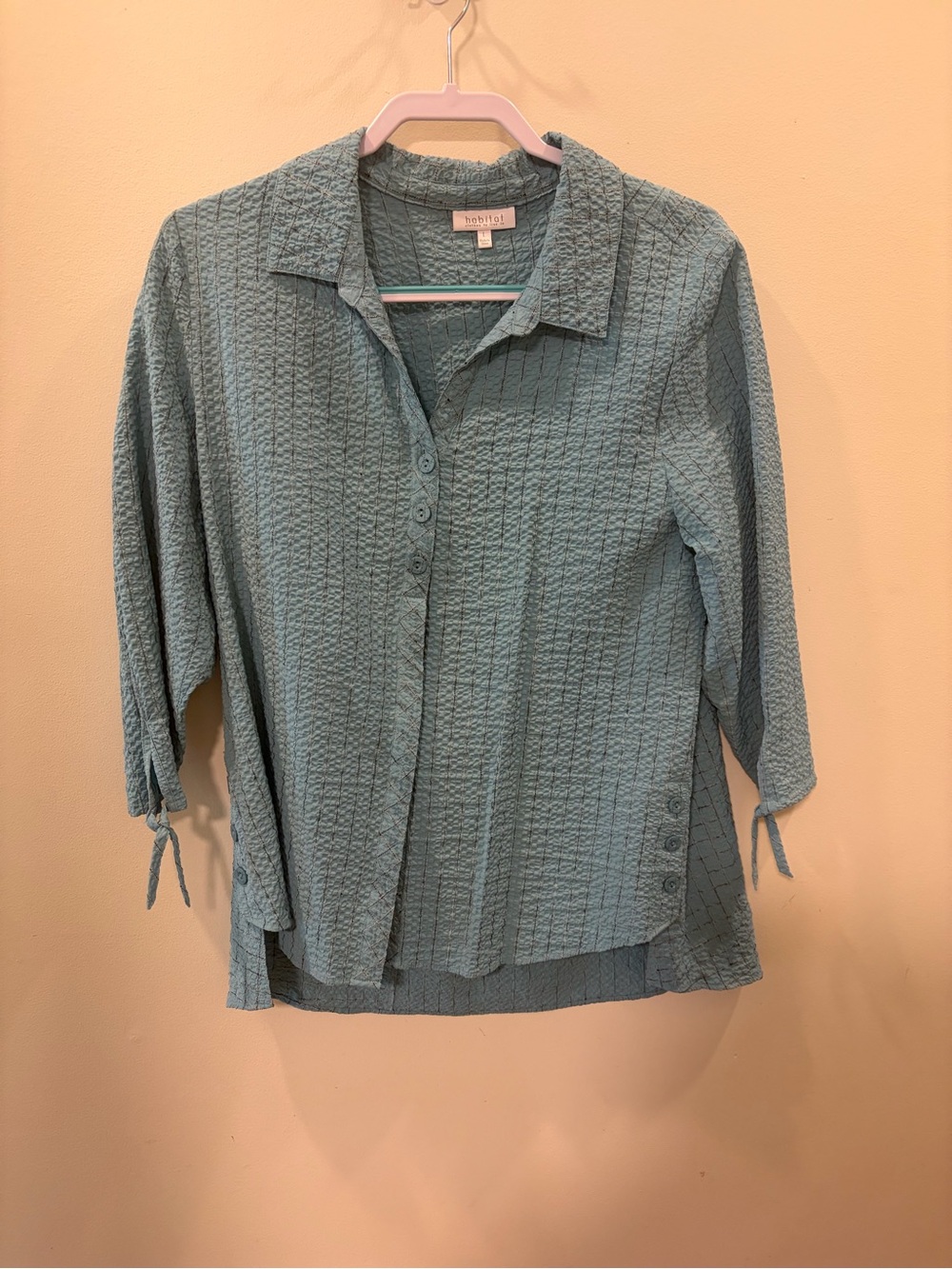 Habitat Seafoam Textured Button-Up Blouse